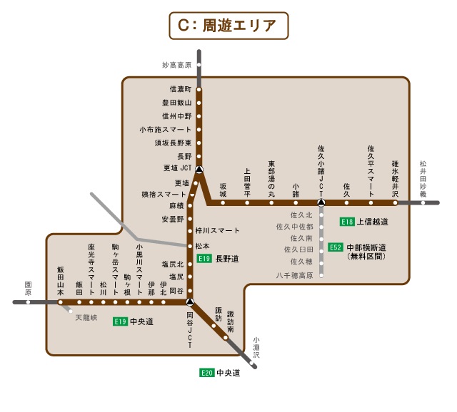 周遊エリア図