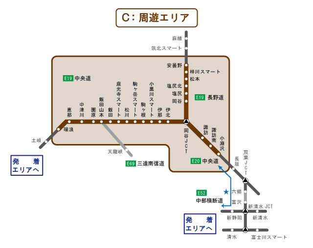 周遊エリア図