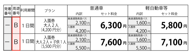 料金表