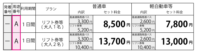 料金表