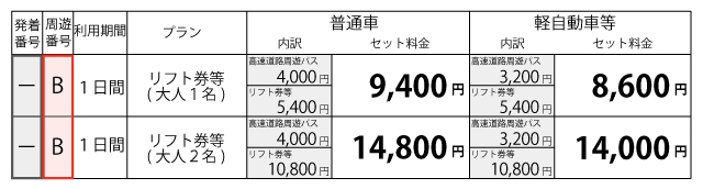 料金表