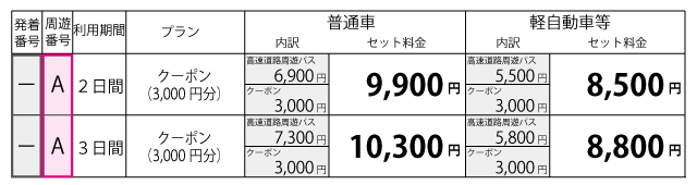 料金表