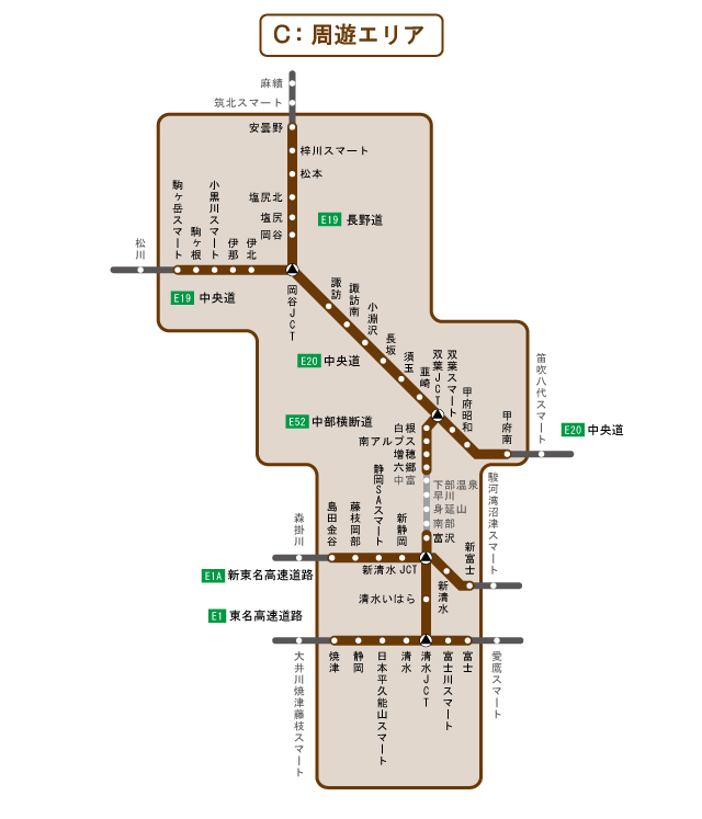周遊エリア図