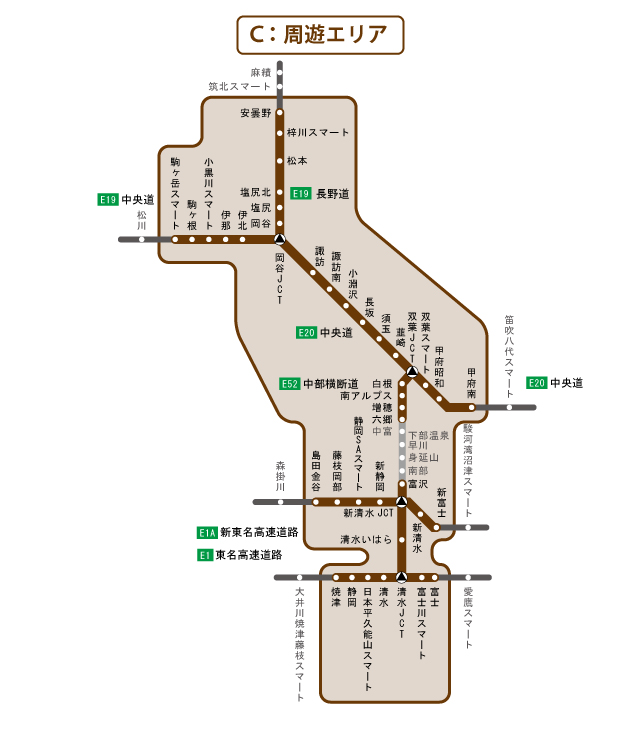 周遊エリア図