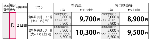 料金表