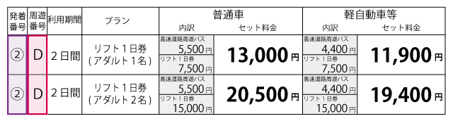 料金表