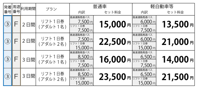 料金表