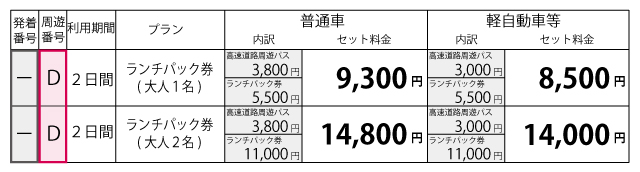 料金表