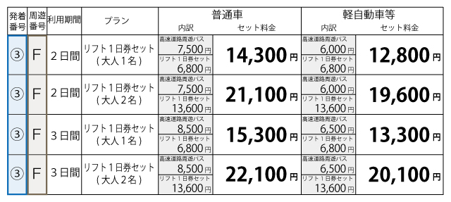 料金表