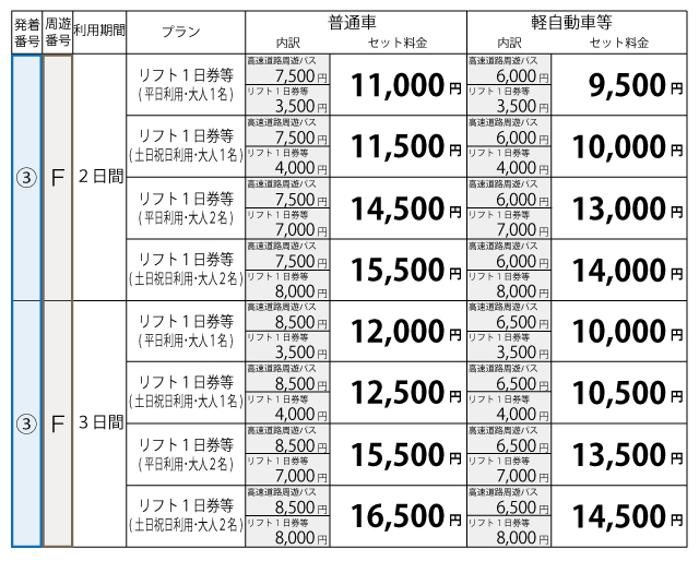 料金表