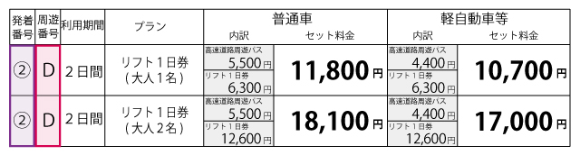 料金表