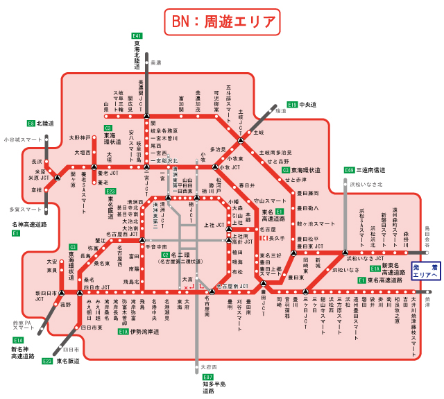 周遊エリア図