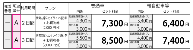 料金表