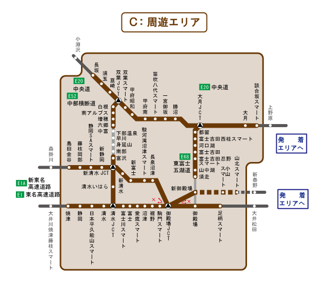 周遊エリア図