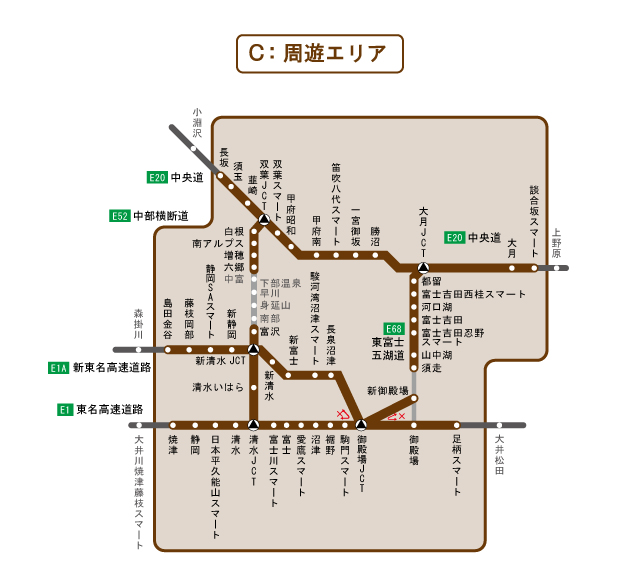 周遊エリア図