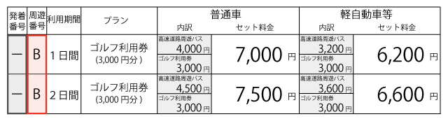 料金表