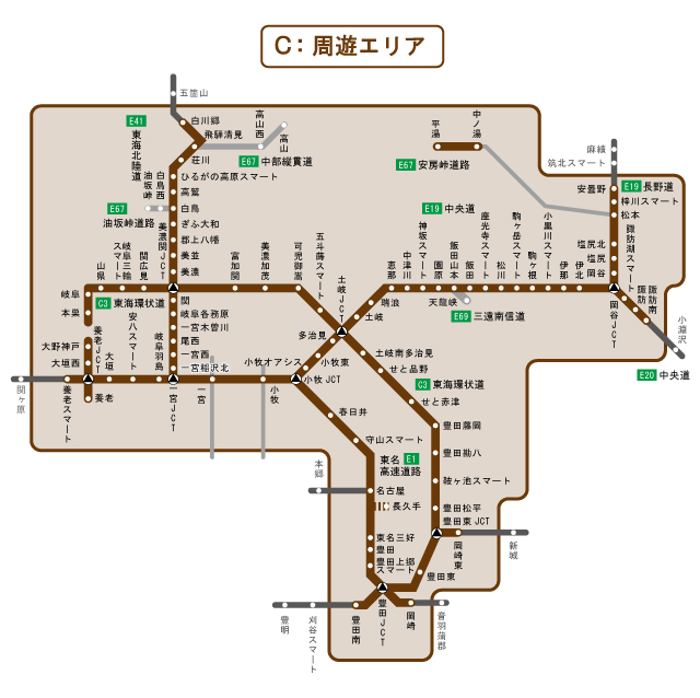 周遊エリア図