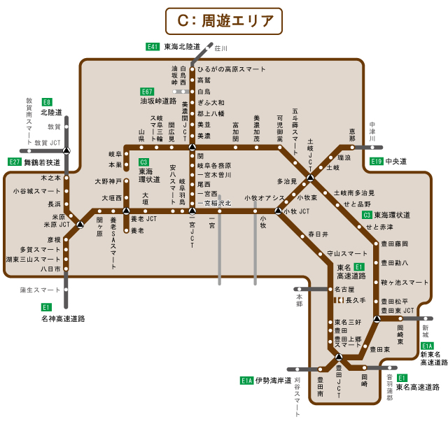 周遊エリア図