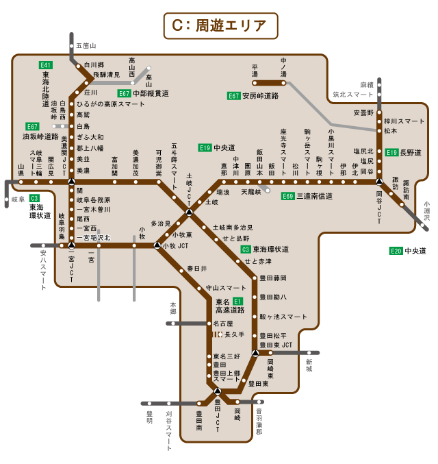 周遊エリア図