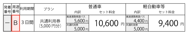 料金表