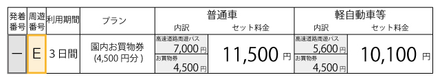 料金表