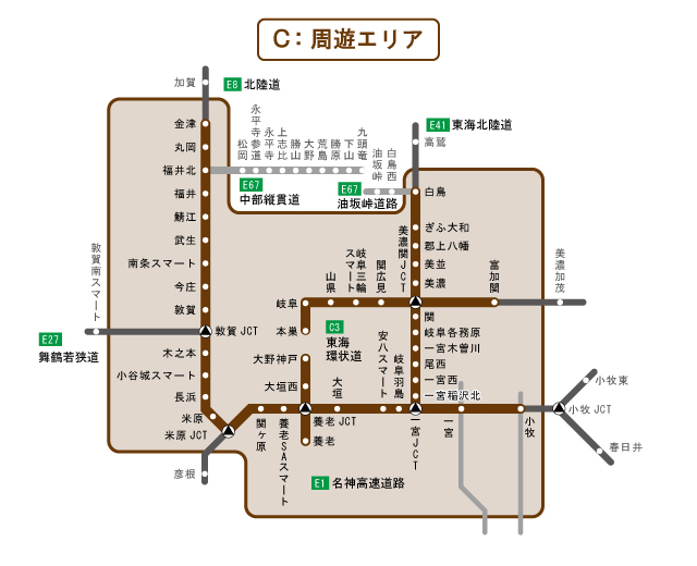 周遊エリア図