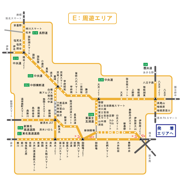 周遊エリア図