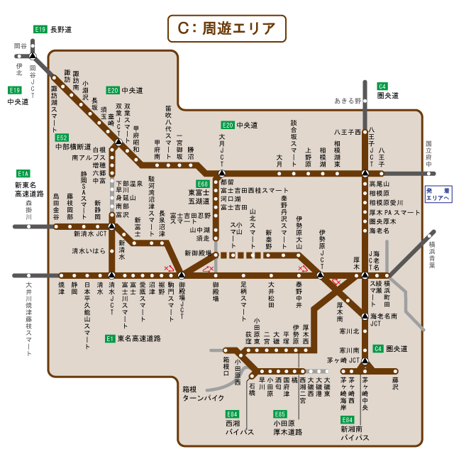 周遊エリア図