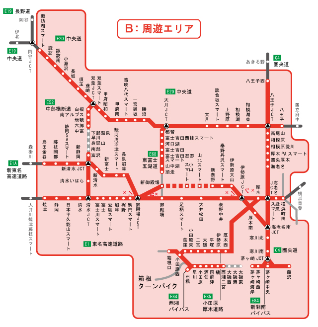 周遊エリア図
