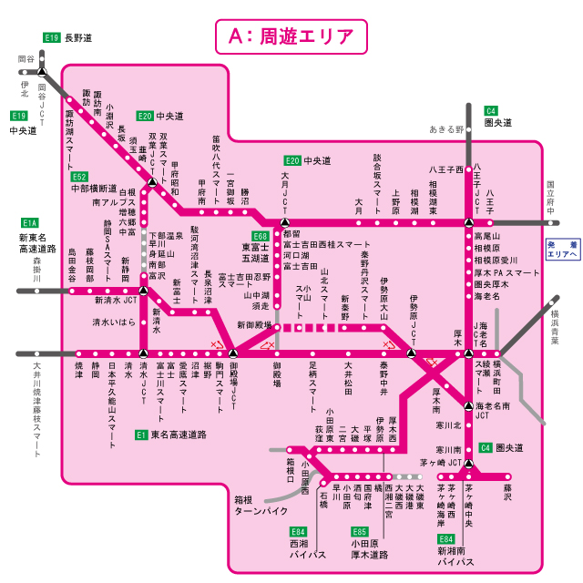 周遊エリア図