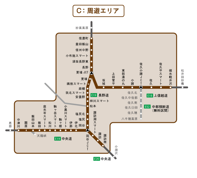 周遊エリア図