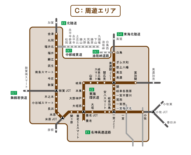 周遊エリア図