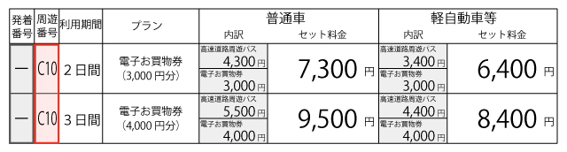 料金表