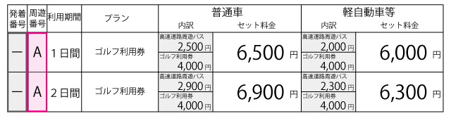 料金表