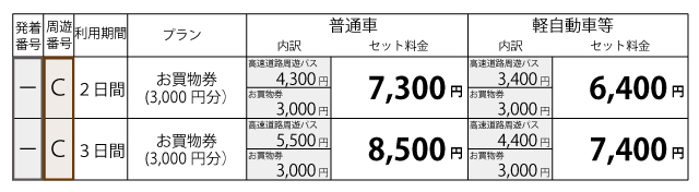 料金表