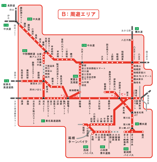 周遊エリア図