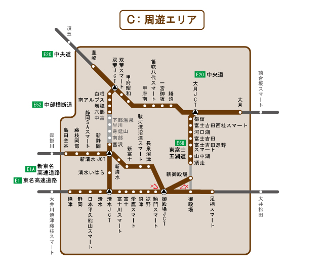 周遊エリア図