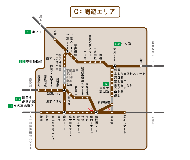 周遊エリア図